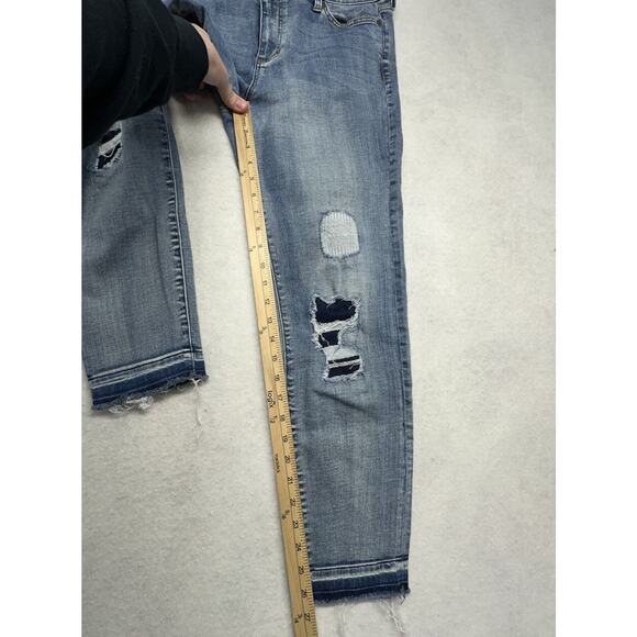 Liverpool Jeans Womens Size 10 Ankle Skinny Patchwork Distressed - Picture 7 of 8